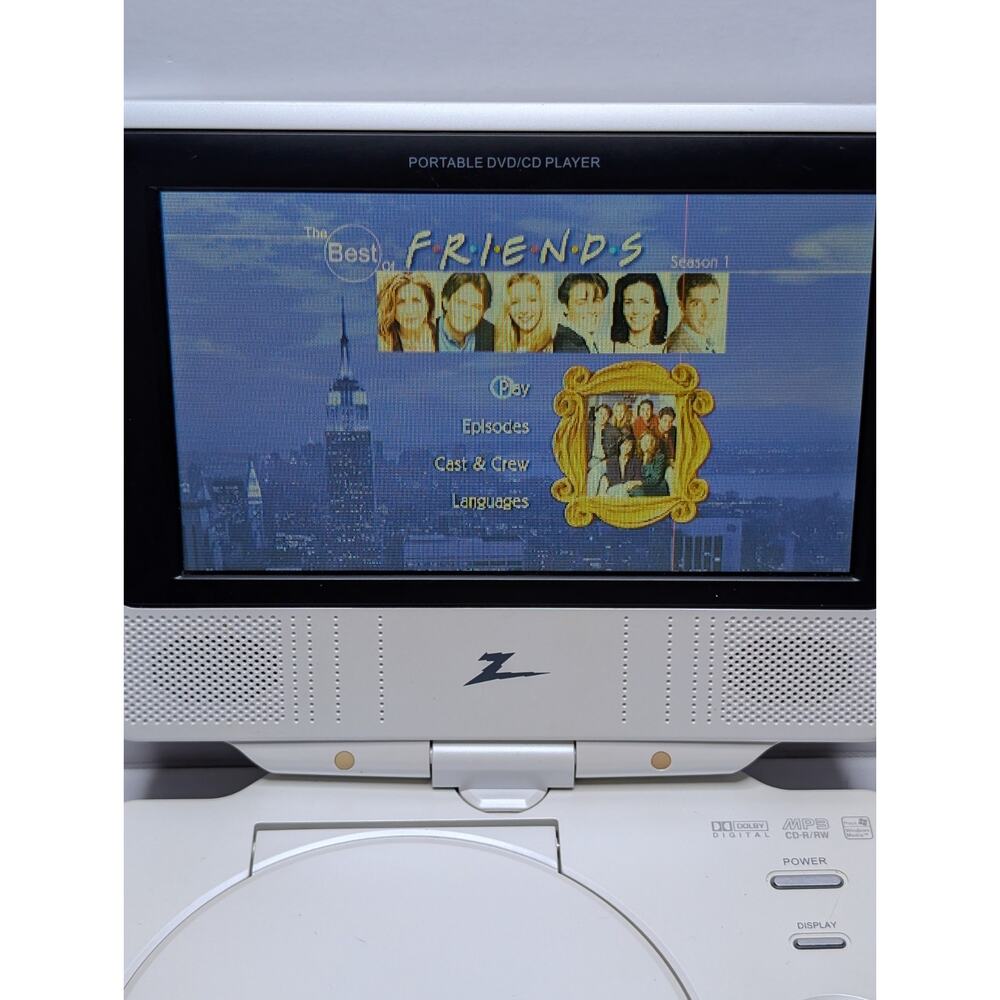 Zenith DVP615 Portable DVD Player 2007 White Tested Works Read Description